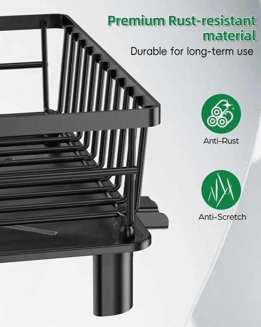 Space Mint Stainless Steel Dish Drying Rack with Drainboard for Small Kitchens Space Mint