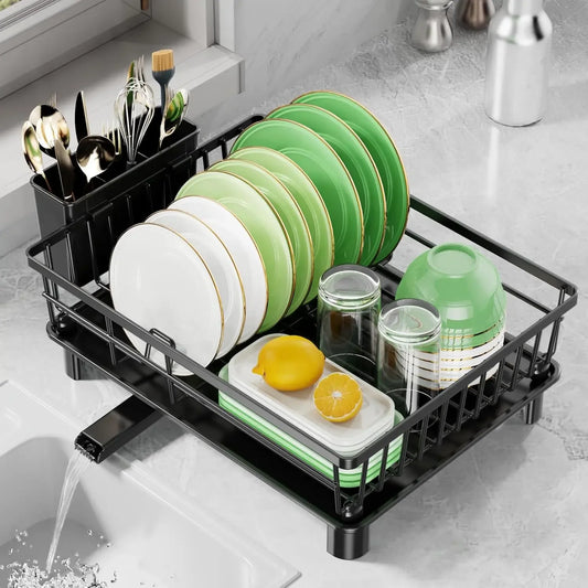 Space Mint Stainless Steel Dish Drying Rack with Drainboard for Small Kitchens Space Mint